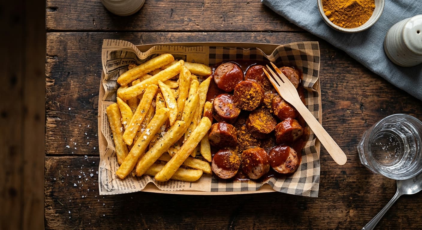 Currywurst mit Pommes