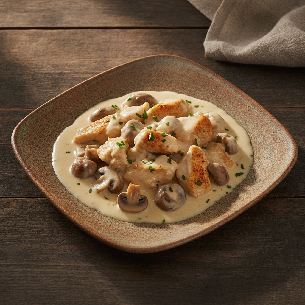 Hähnchen mit Champignons in Sahnesoße