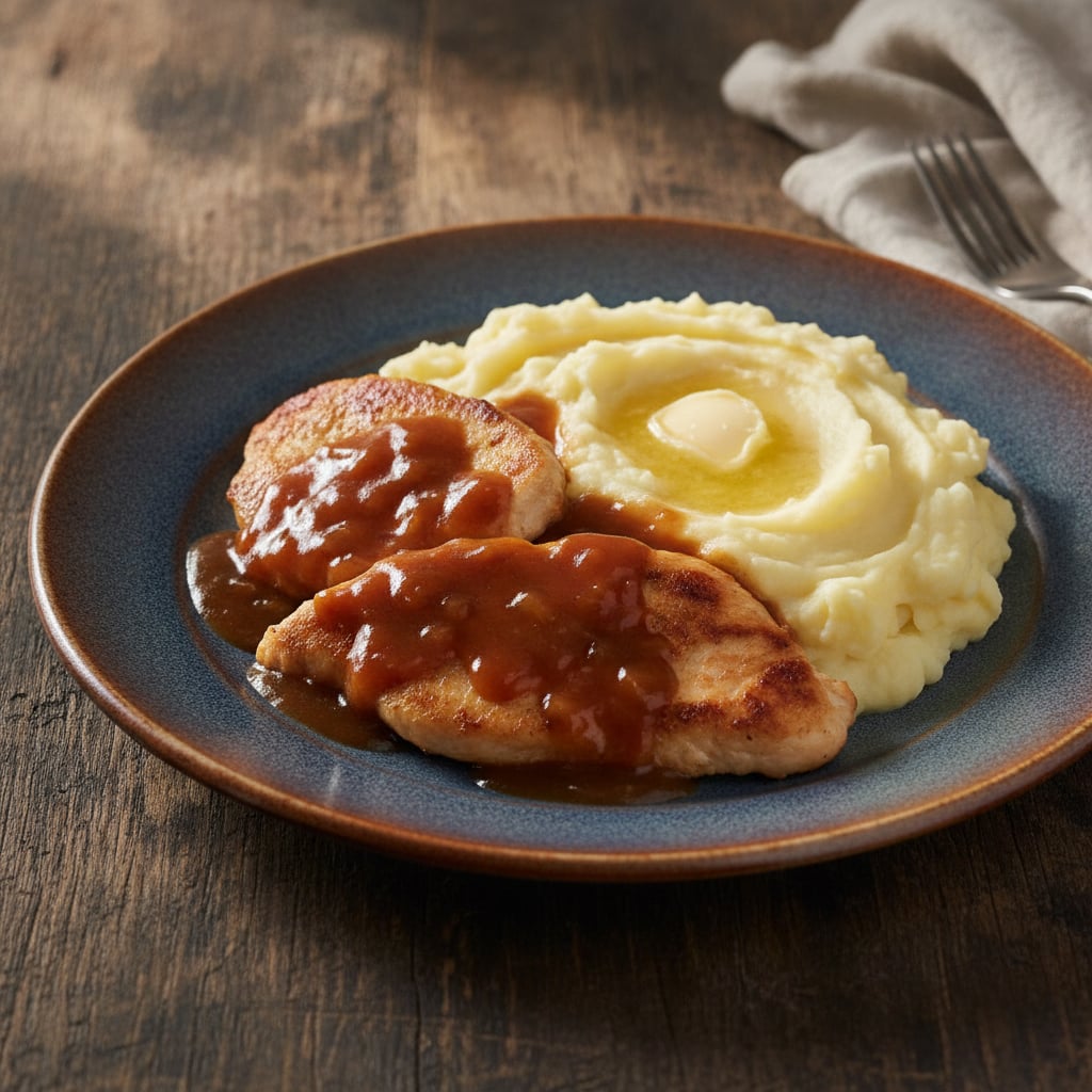 Hähnchenfilet in chinesischer Sauce mit Kartoffelpüree