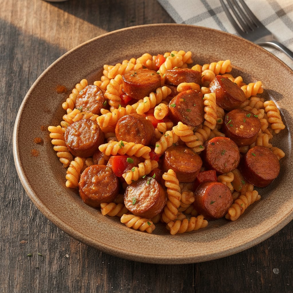 Wurstgulasch mit Nudeln